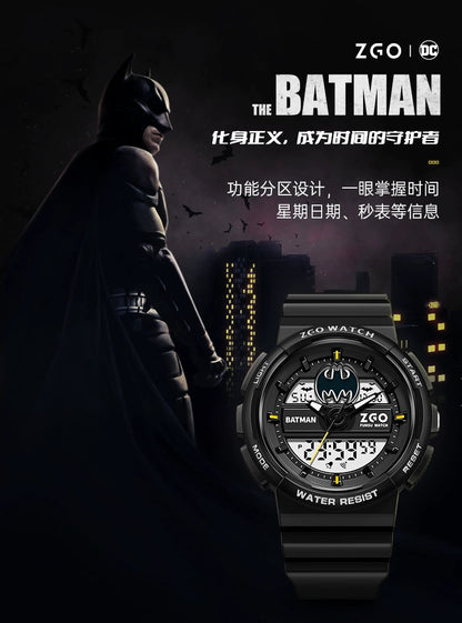 Superman/Batman Electric Sports Watch 50M Waterproof Glow in the Dark