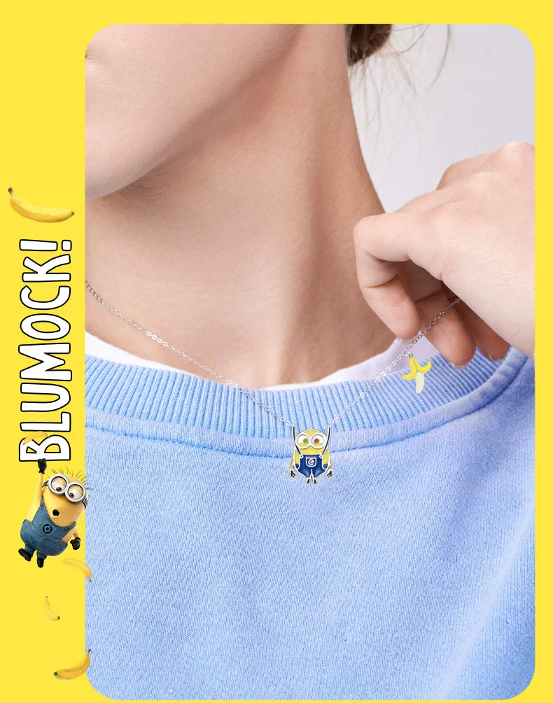 Minions Suspender Pants 925 Sterling Silver Necklace