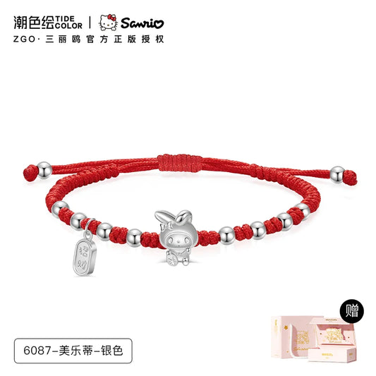 My Melody Fortune & Peace 925 Sterling Silver Red Wrist String