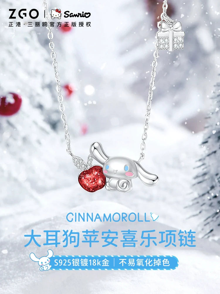 Cinnamoroll Red Apple 925 Sterling Silver Necklace