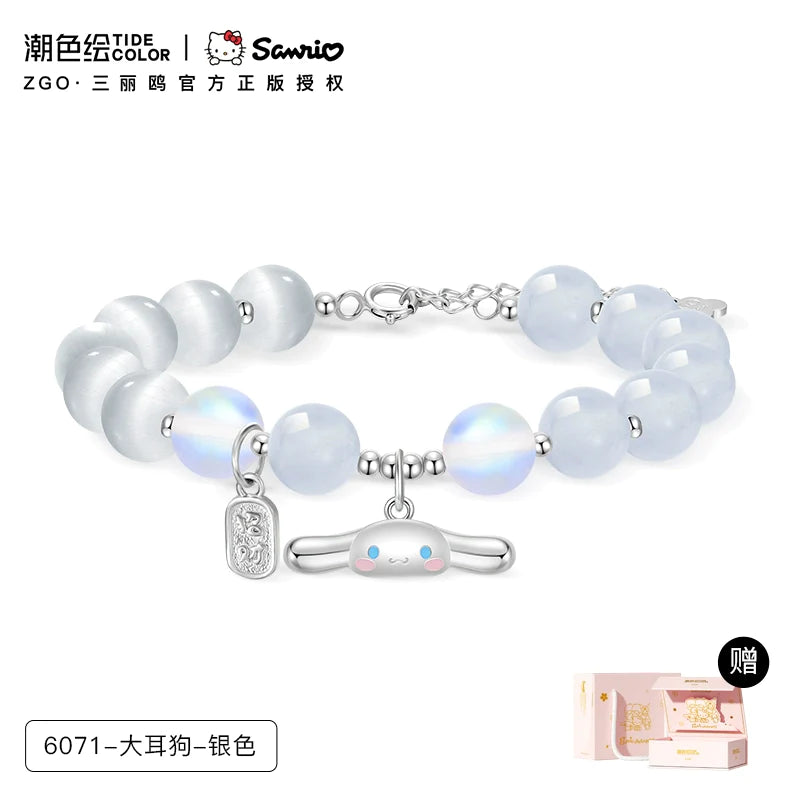 Cinnamoroll Aquamerine Moonstone 925 Sterling Silver Bracelet