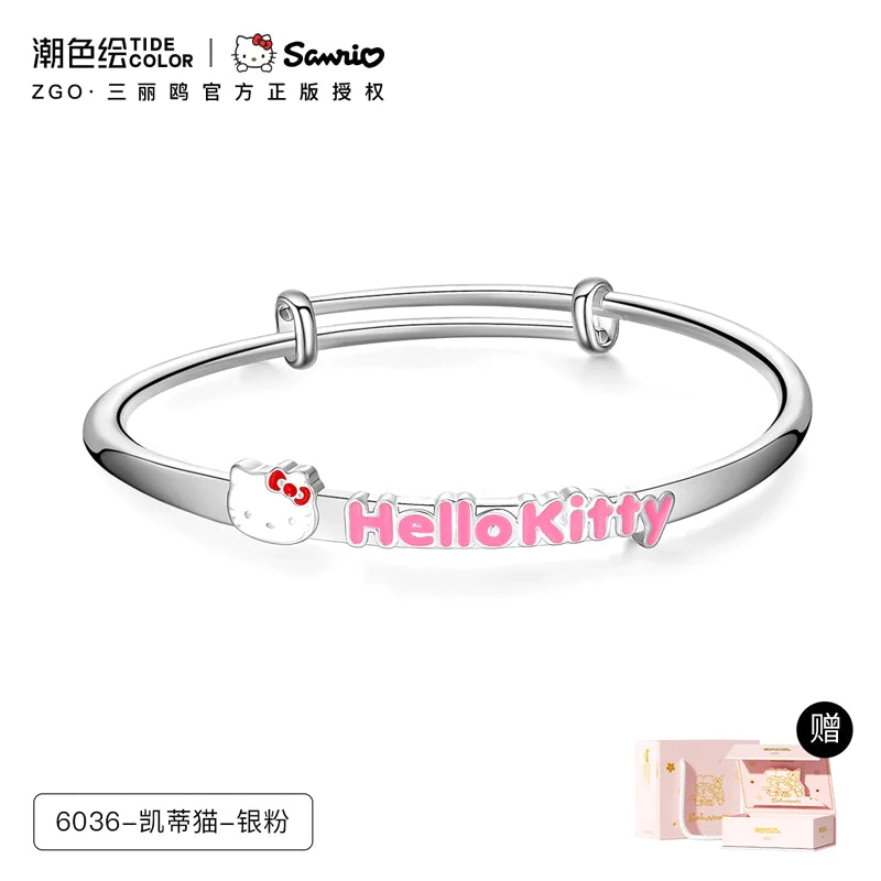 Hello Kitty Lucky Charm Colored Printed Letters Copper Bracelet