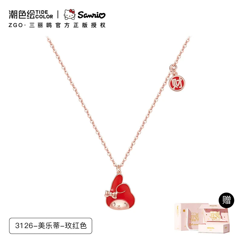 My Melody Lucky Red Fortune Thermochromic 925 Sterling Silver Necklace