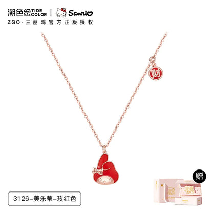 My Melody Lucky Red Fortune Thermochromic 925 Sterling Silver Necklace