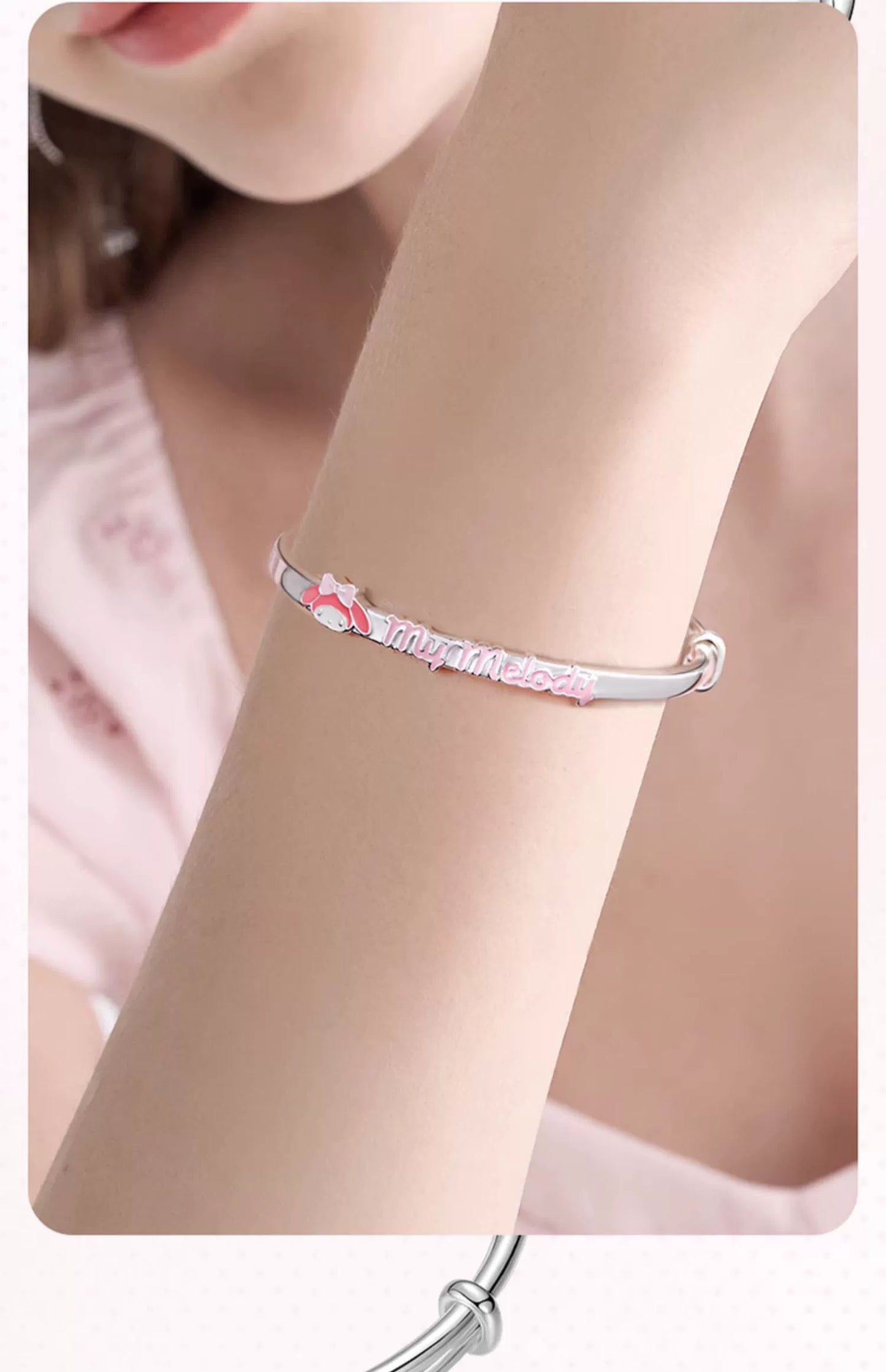 My Melody Lucky Charm Colored Printed Letters Copper Bracelet