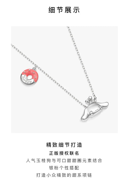 Cinnamoroll Doughnut 925 Sterling Silver Necklace