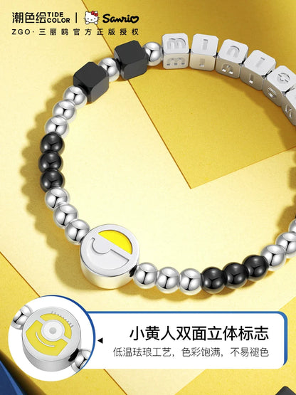 Minions Square & Round Titanium Steel Bracelet