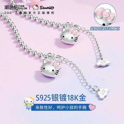 Hello Kitty Mom & Baby 925 Sterling Silver Bracelets