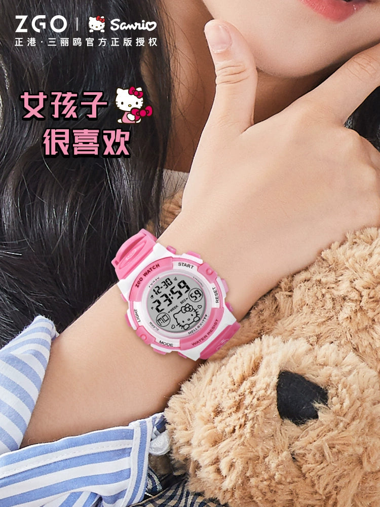 Hello Kitty Pink Sports Watch 50M Waterproof Glow in the Dark