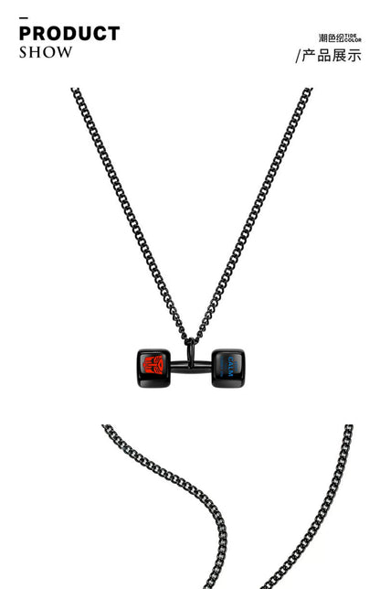 Transformers Dumbbell Titanium Steel Necklace