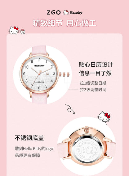 Hello Kitty Pink Woman's Quartz Watch 30M Waterproof