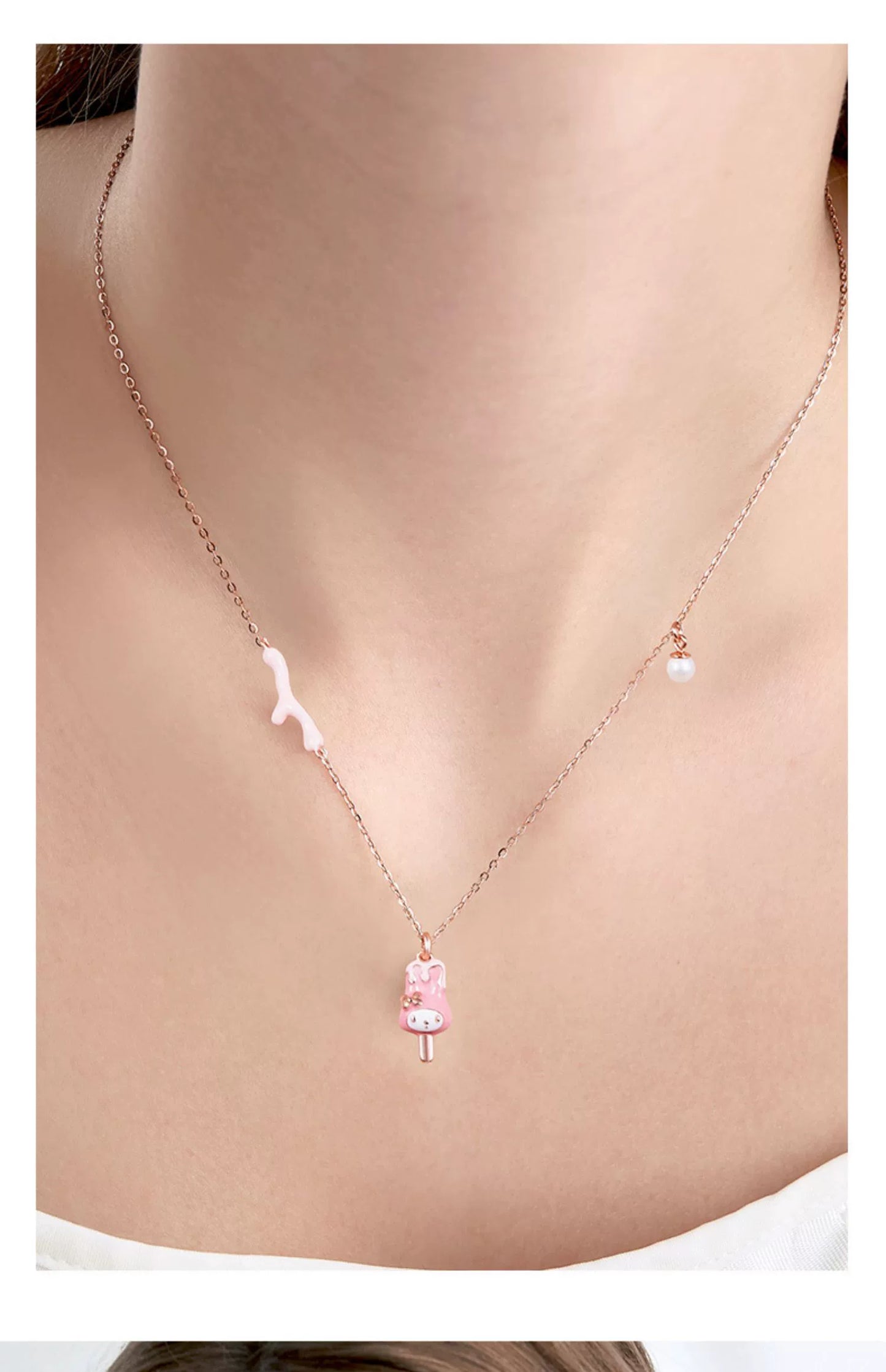 My Melody Icecream 925 Sterling Silver Necklace