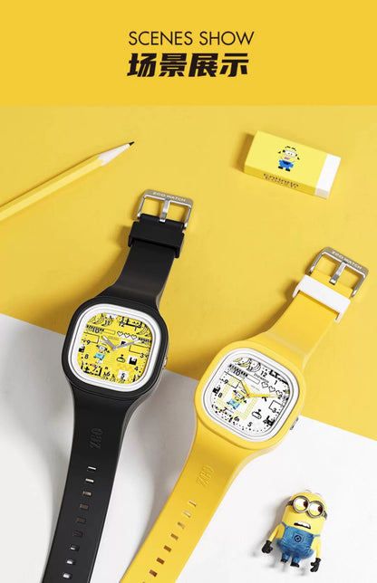 Minions Square Sports Watch 30M Waterproof Glow in the Dark