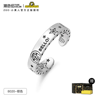 Minions Star Adjustable 925 Sterling Silver Open Ring