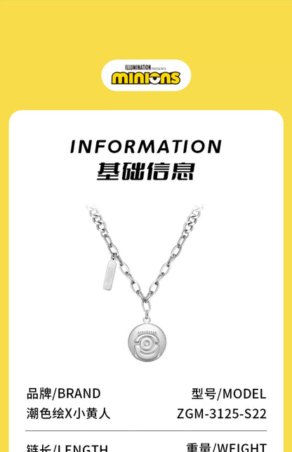 Minions Smiley Face Titanium Steel Necklace