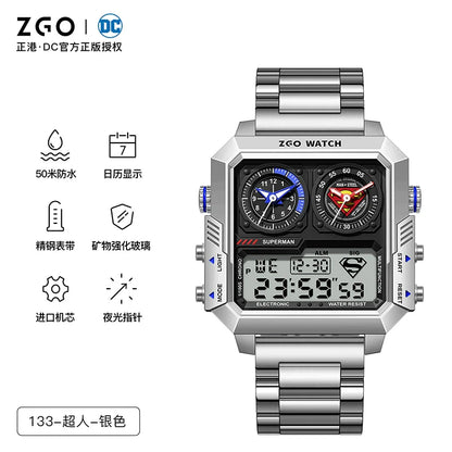 Superman Stainless Steel Smart Sports Watch 50M Waterproof Glow in the Dark