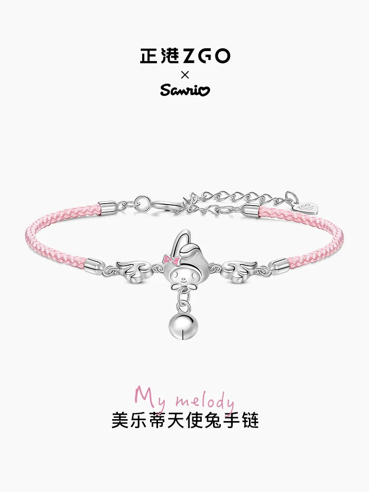 My Melody Angel Wings 925 Sterling Silver Bracelet Wrist String