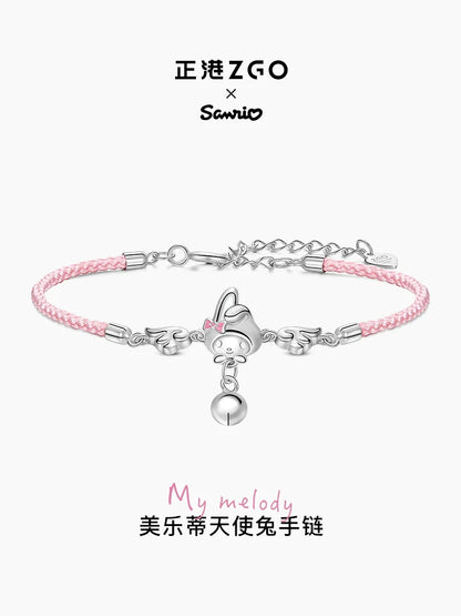 My Melody Angel Wings 925 Sterling Silver Bracelet Wrist String