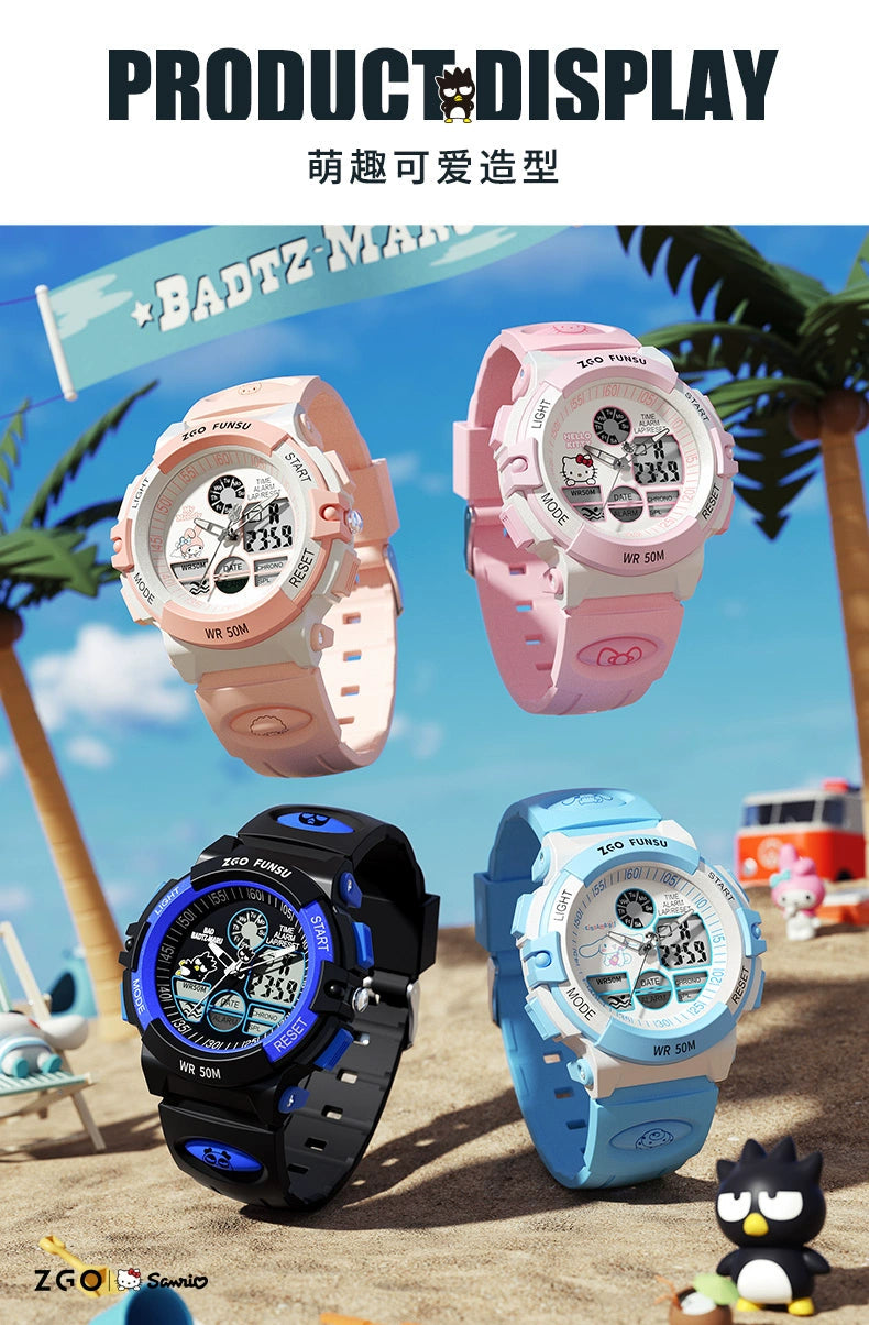 Bad Badtz-Maru Sports Watch 50M Waterproof Glow in the Dark