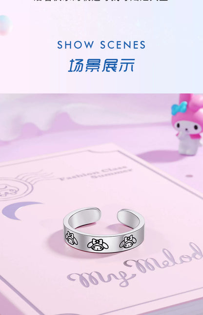 My Melody Plain 925 Sterling Silver Open Ring