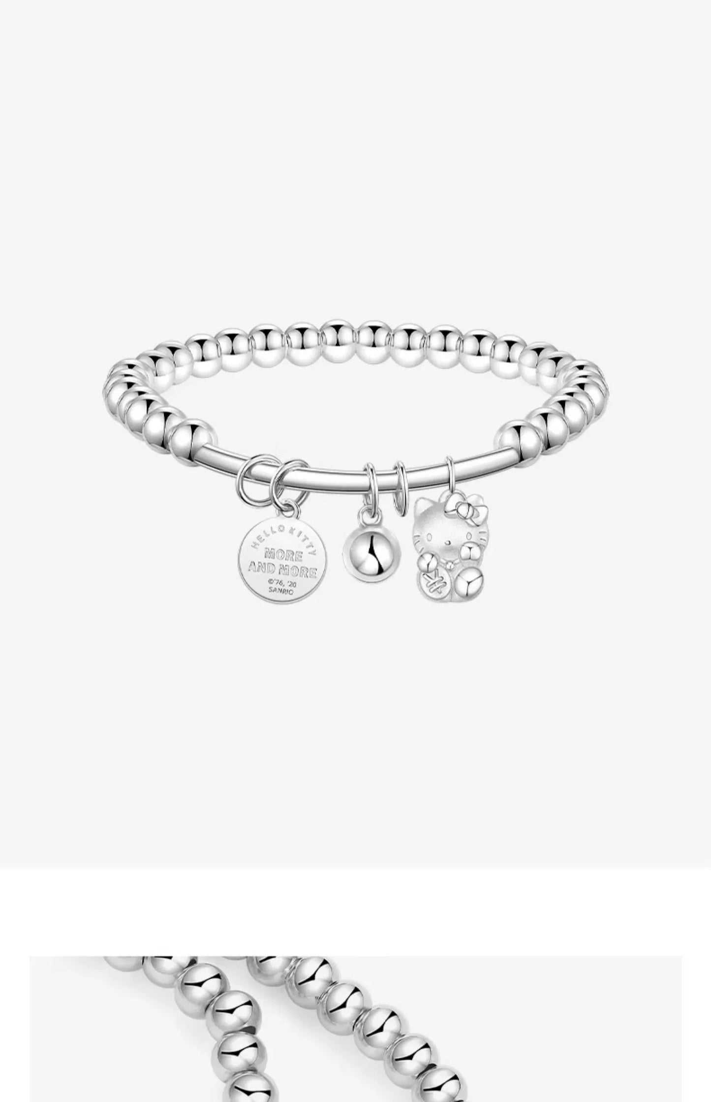 Hello Kitty Lucky Cat Bell 999 Fine Silver S925 Bracelet