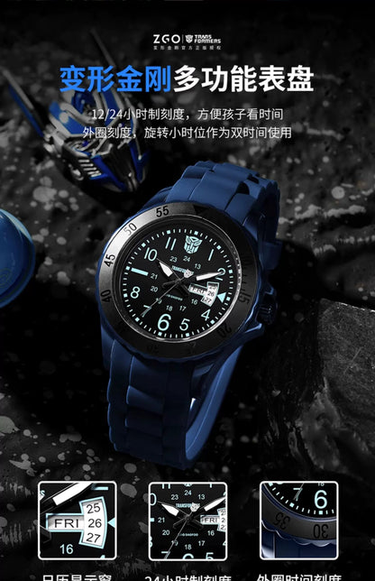 Transformers Sports Quartz Watch 30M Waterproof Glow in the Dark