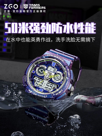 Transformers Sports Watch 50M Waterproof Glow in the Dark