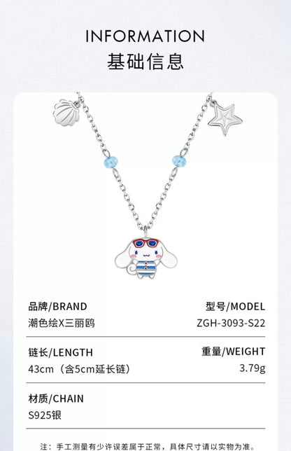 Cinnamoroll Summer Sailor 925 Sterling Silver Necklace