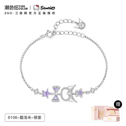 Kuromi Purple Stars 925 Sterling Silver Necklace