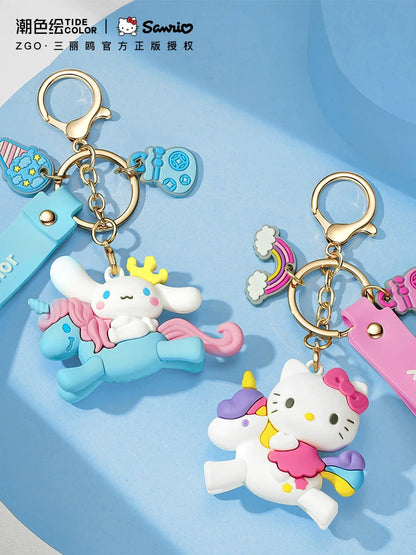 Hello Kitty/My Melody/Cinnamoroll/Little Twin Stars Unicorn Key Chain