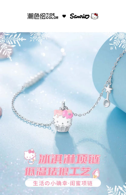 Hello Kitty Icecream 925 Sterling Silver Necklace