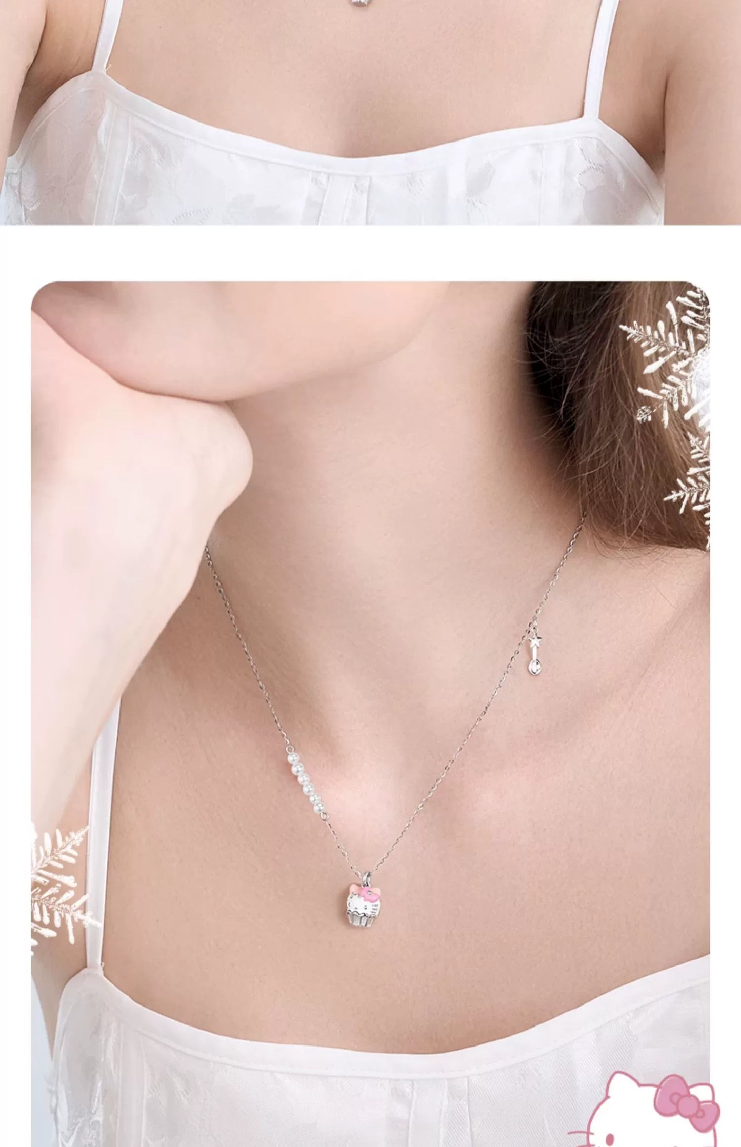 Hello Kitty Icecream 925 Sterling Silver Necklace