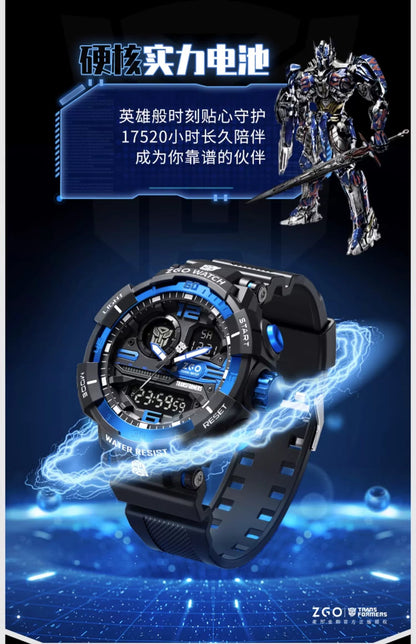 Transformers Sports Electric Watch 50M Waterproof Glow in the Dark