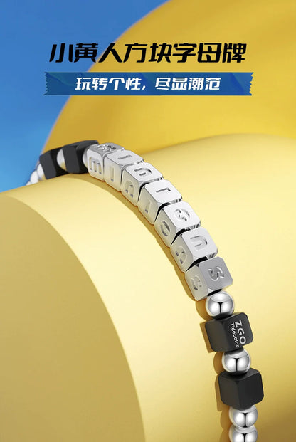 Minions Square & Round Titanium Steel Bracelet