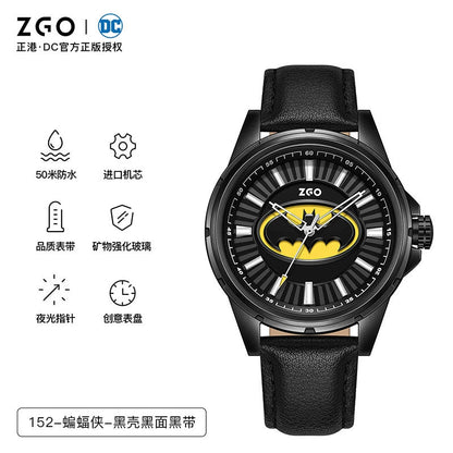 Batman Stainless Steel Men's Quartz Watch 50M Waterproof Glow in the Dark