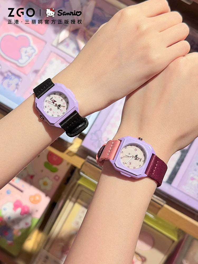 Kuromi Purple Stainless Steel Quartz Watch 30M Waterproof