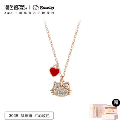 Hello Kitty Rose Gold 925 Sterling Silver Necklace