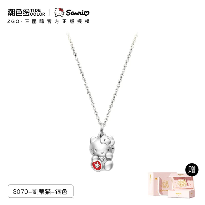 Hello Kitty Lucky Cat 925 Sterling Silver Necklace