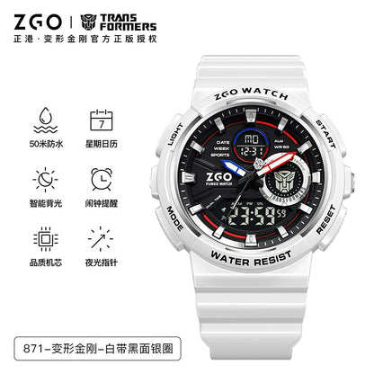 Transformers Sports Watch Stainless Steel 50M Waterproof Glow in the Dark