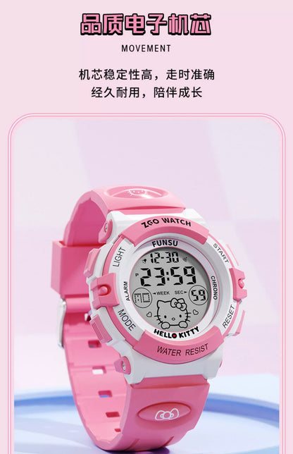 Hello Kitty Pink Sports Watch 50M Waterproof Glow in the Dark