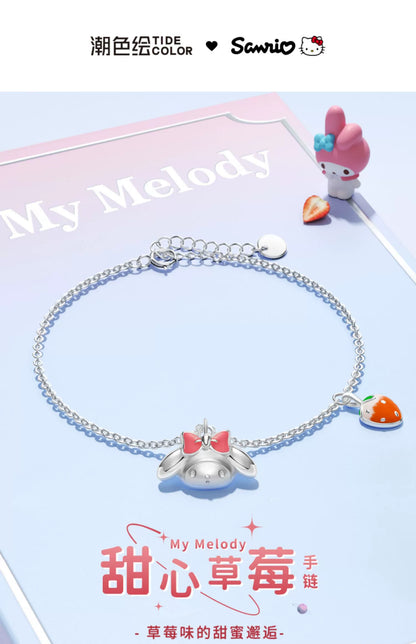 My Melody Strawberry 925 Sterling Silver Bracelet