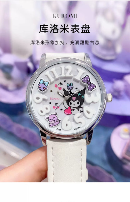 Kuromi Cherry Quartz Watch 30M Waterproof Glow in the Dark