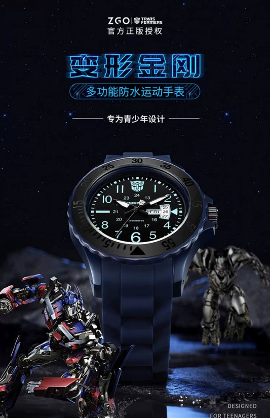 Transformers Sports Quartz Watch 30M Waterproof Glow in the Dark