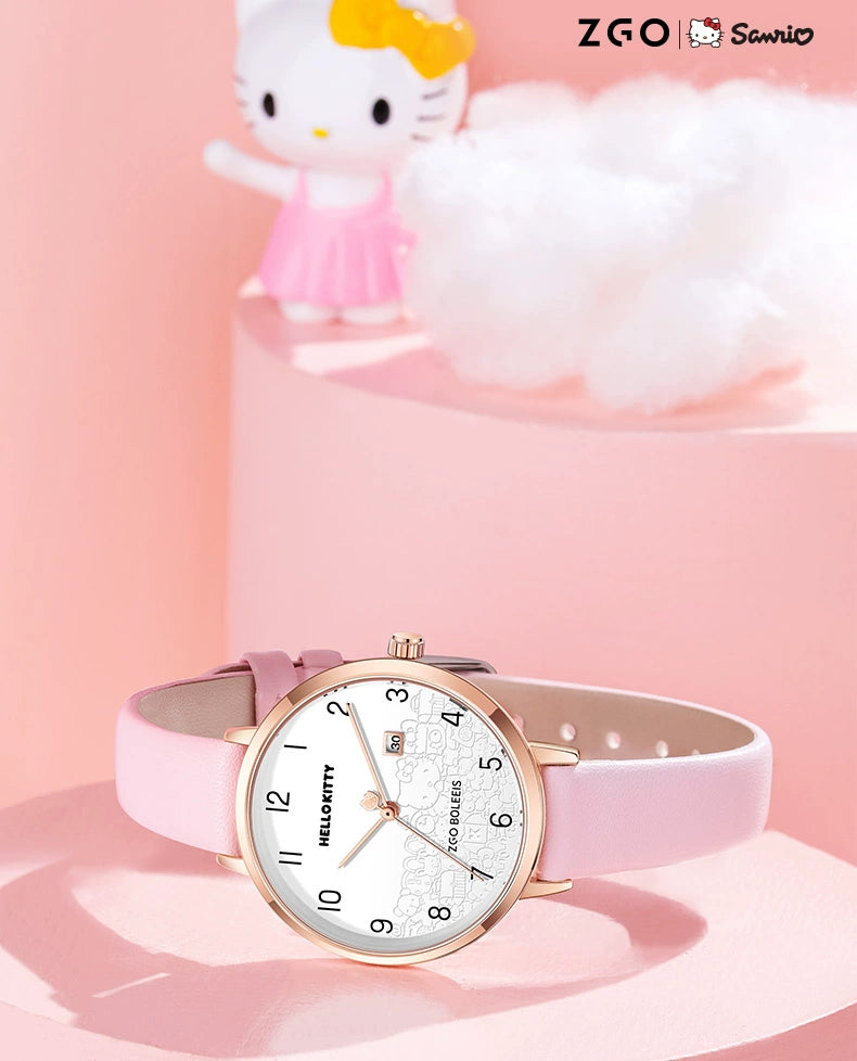 Hello Kitty Pink Woman's Quartz Watch 30M Waterproof