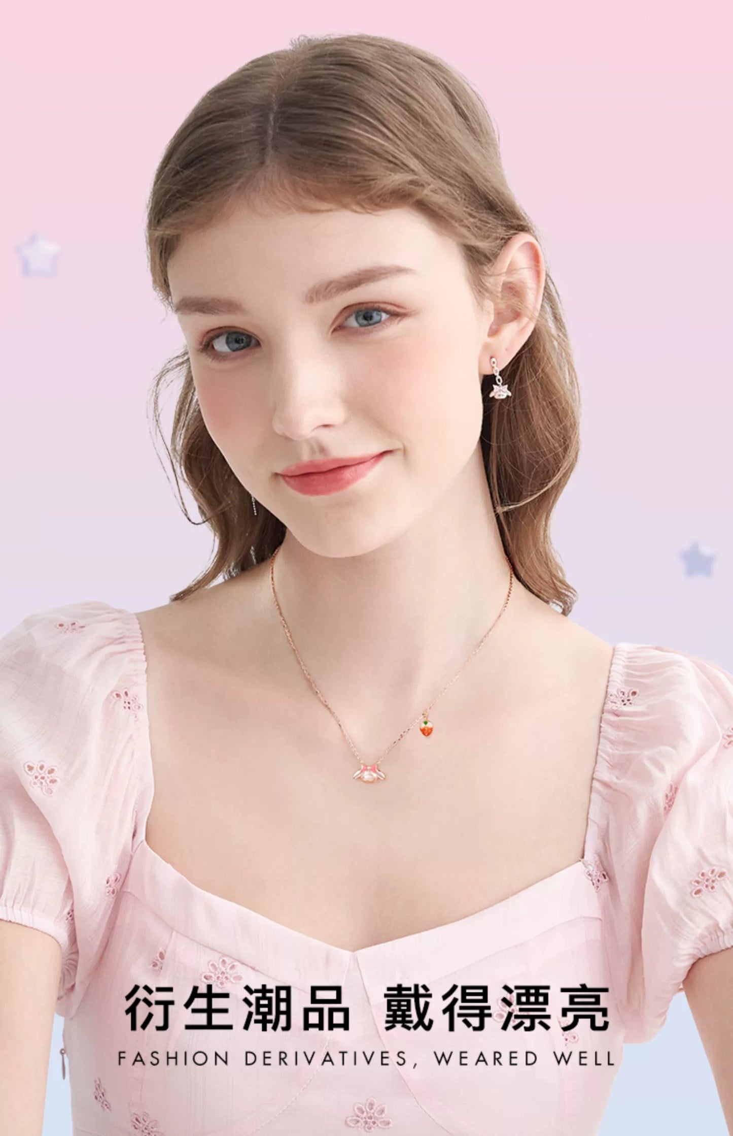 My Melody Strawberry 925 Sterling Silver Necklace