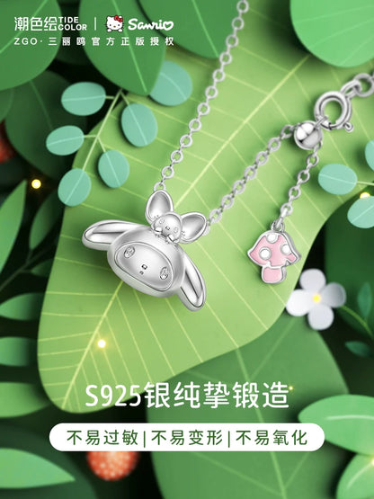 My Melody & Flat 925 Sterling Silver Necklace