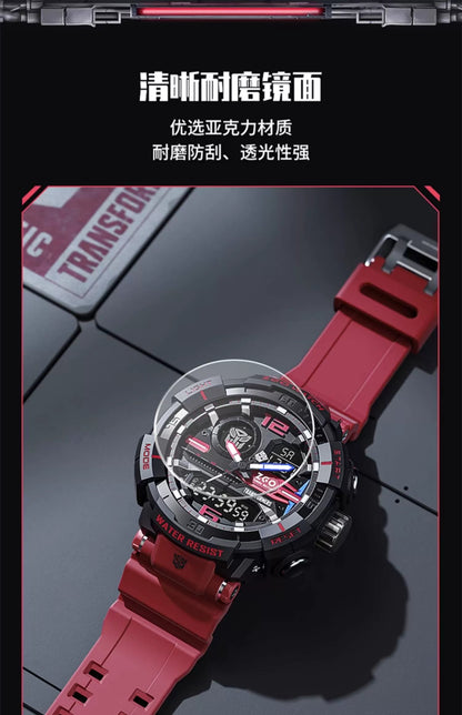 Transformers Red & Black Sports Watch 50M Waterproof Glow in the Dark