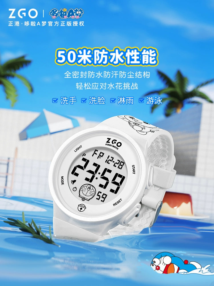 Doraemon Multi-Function Sports Watch 50M Waterproof Glow in the Dark