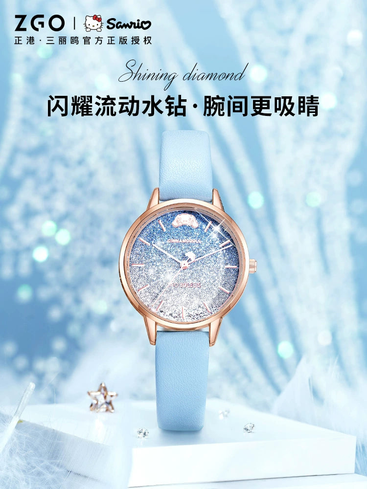 Cinnamoroll Moving Crystals Women's Quartz Watch 30M Waterproof