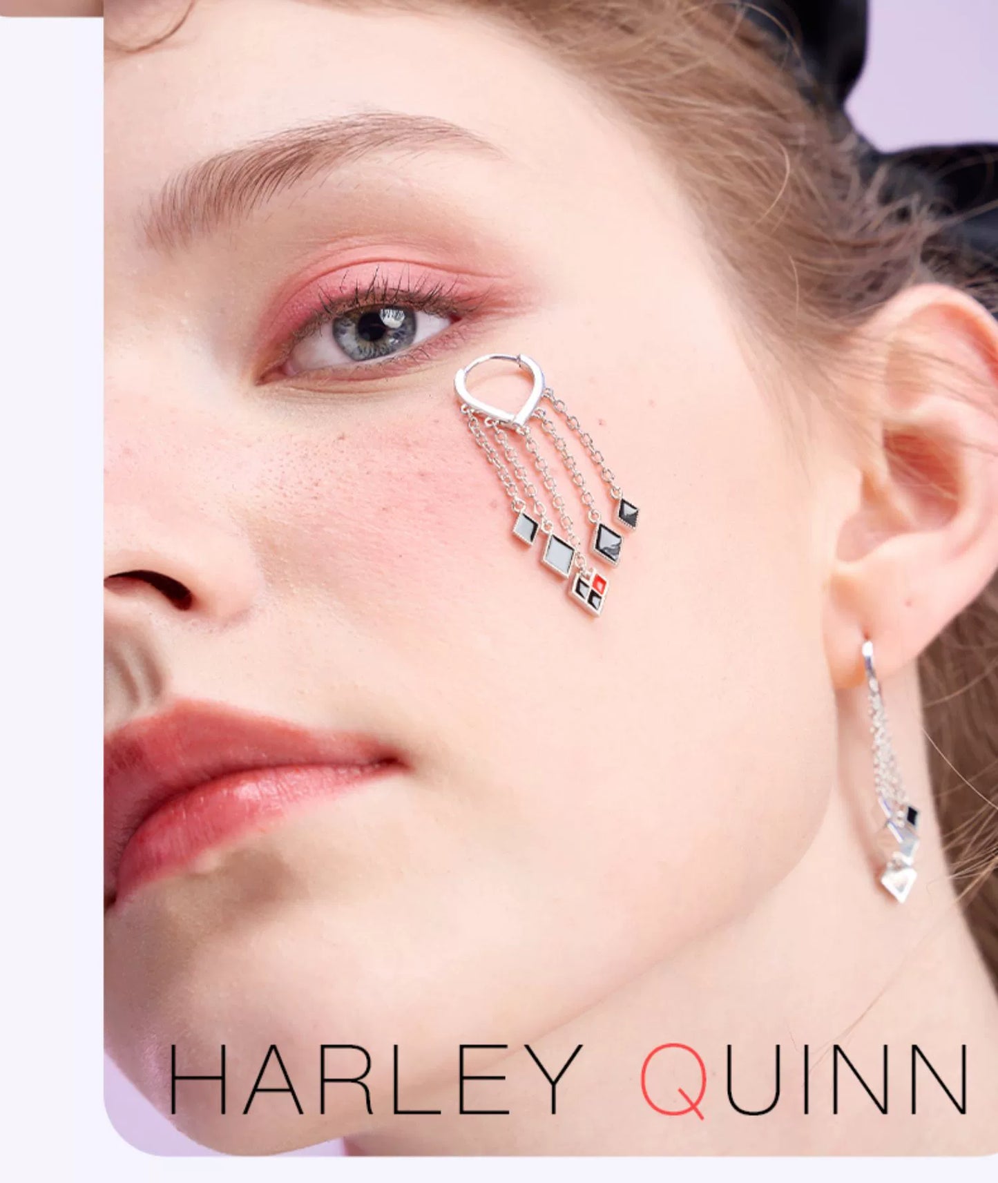 Harley Quinn Diamond Tassel 925 Sterling Silver Earrings